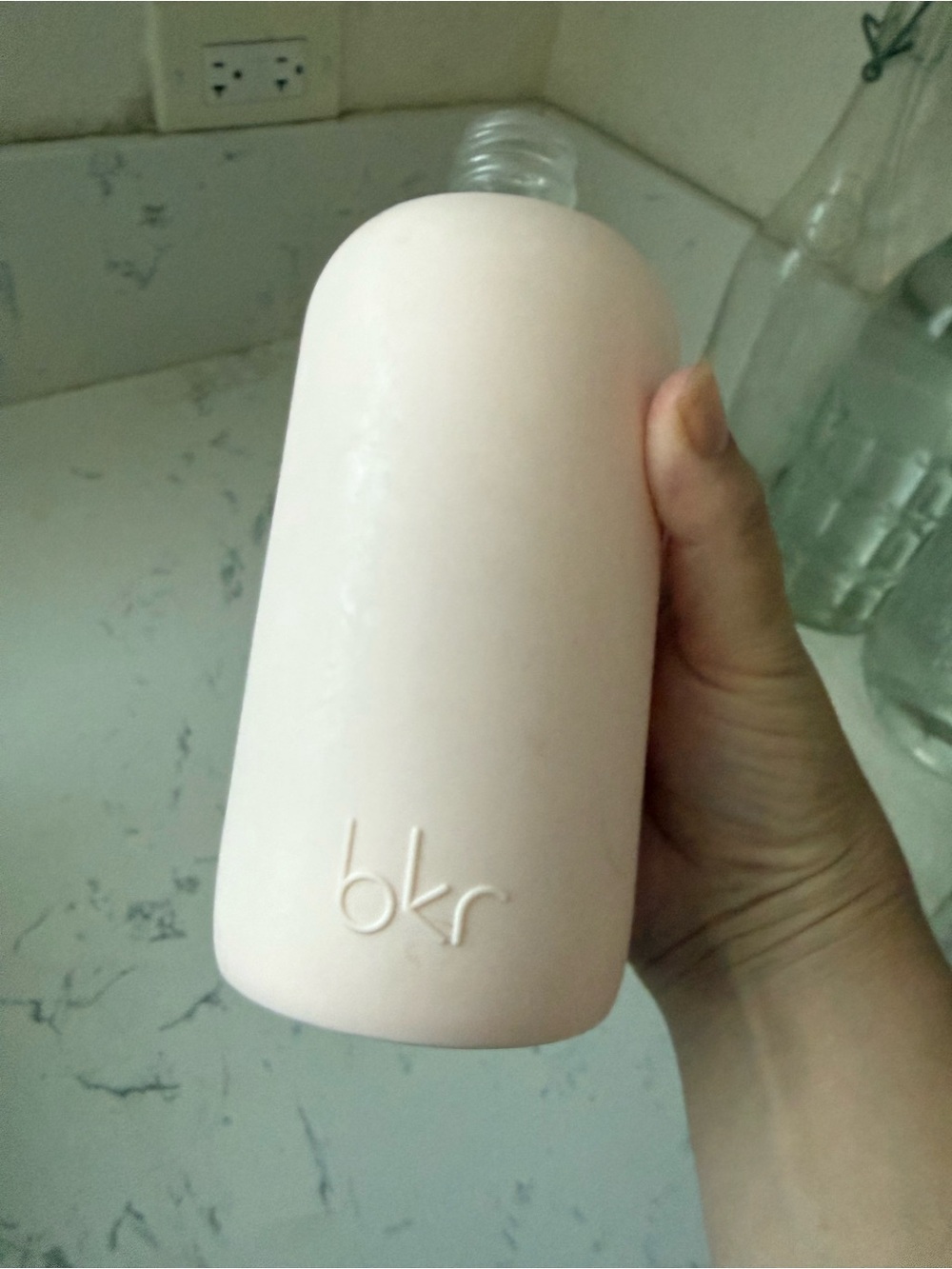 bkr Blush Pink (I believe Little Tutu) Glass Bottle with Silicone Sleeve 500 ml